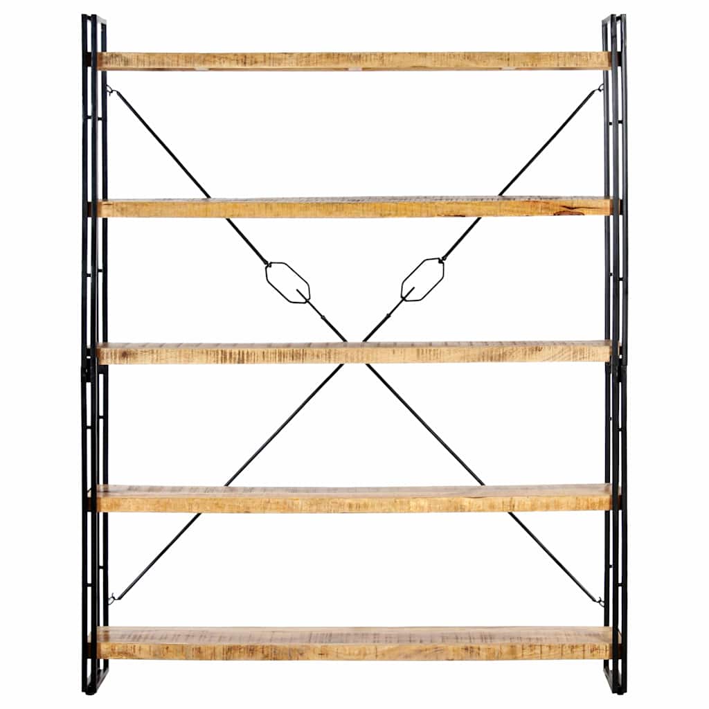 5-Tier Bookcase 140x30x180 cm Solid Mango Wood