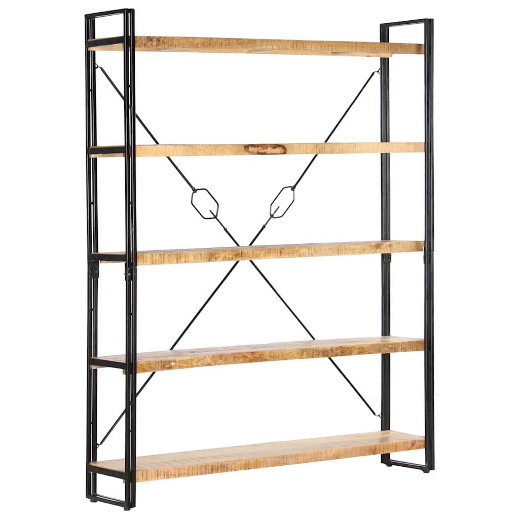 5-Tier Bookcase 140x30x180 cm Solid Mango Wood