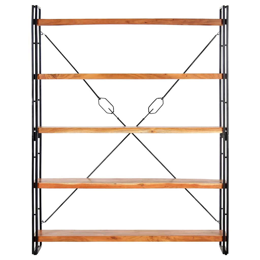 5-Tier Bookcase 140x30x180 cm Solid Acacia Wood