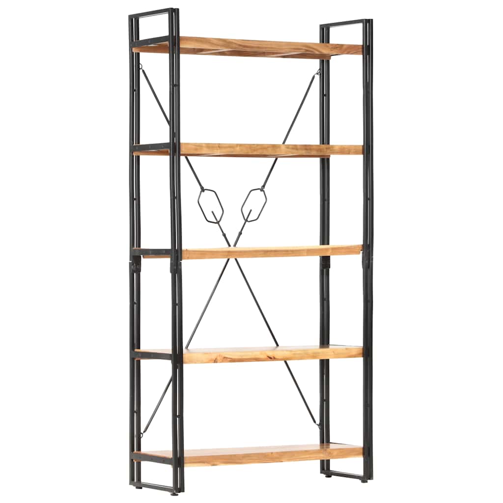 5-Tier Bookcase 90x30x180 cm Solid Acacia Wood