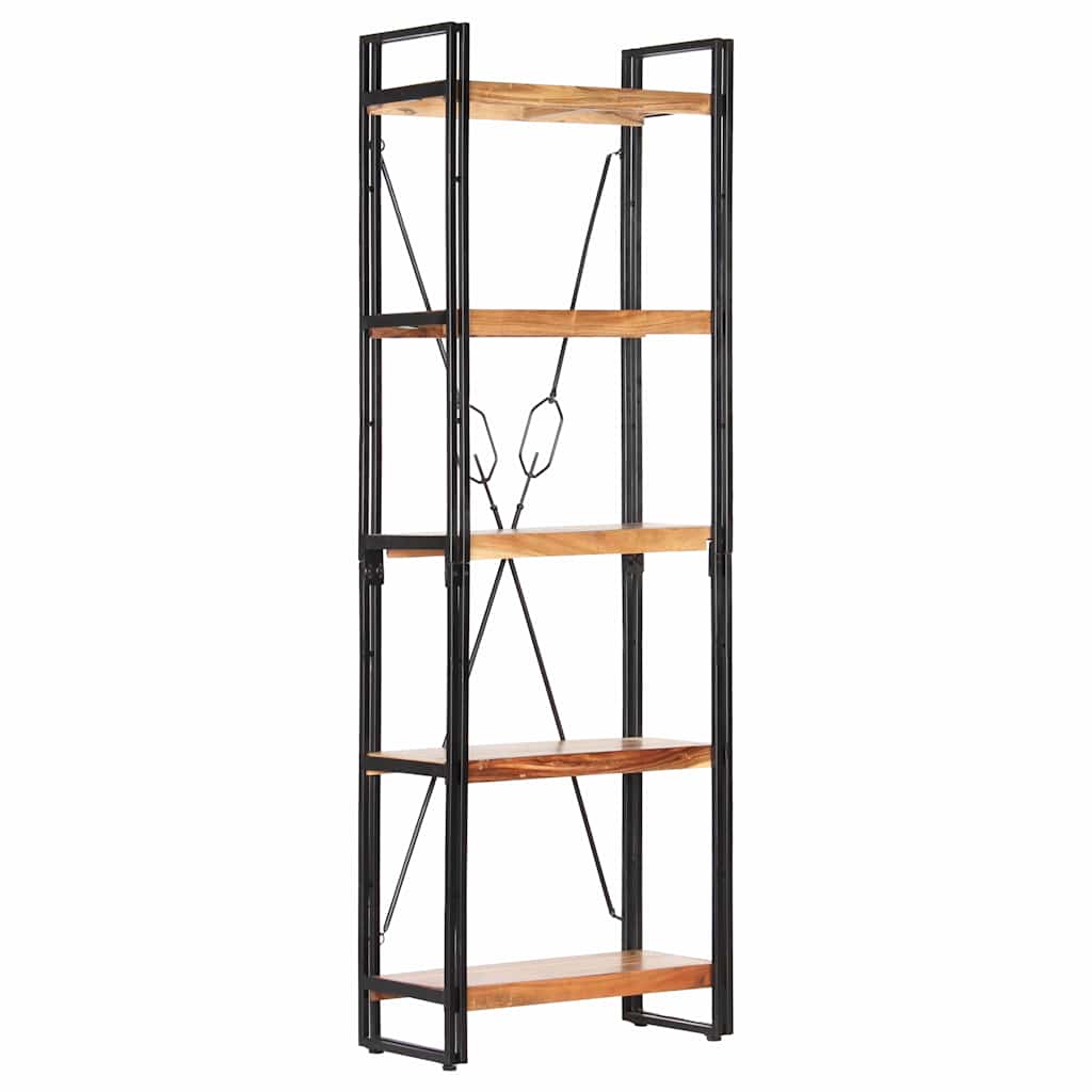 5-Tier Bookcase 60x30x180 cm Solid Acacia Wood