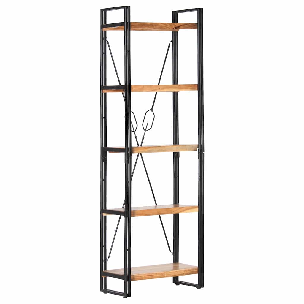 5-Tier Bookcase 60x30x180 cm Solid Acacia Wood