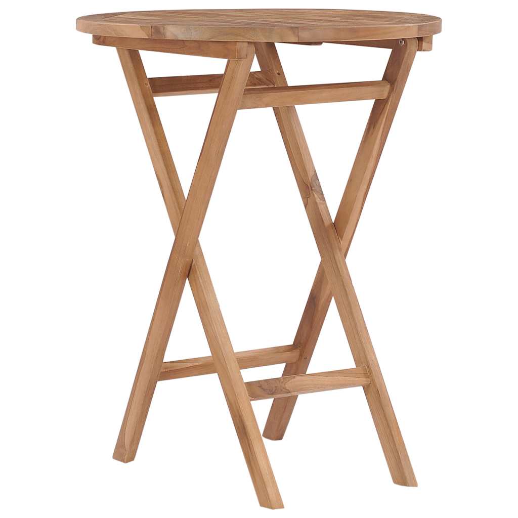 48993 vidaXL Folding Garden Table 60 cm Solid Teak Wood