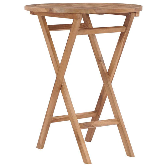 48993 vidaXL Folding Garden Table 60 cm Solid Teak Wood
