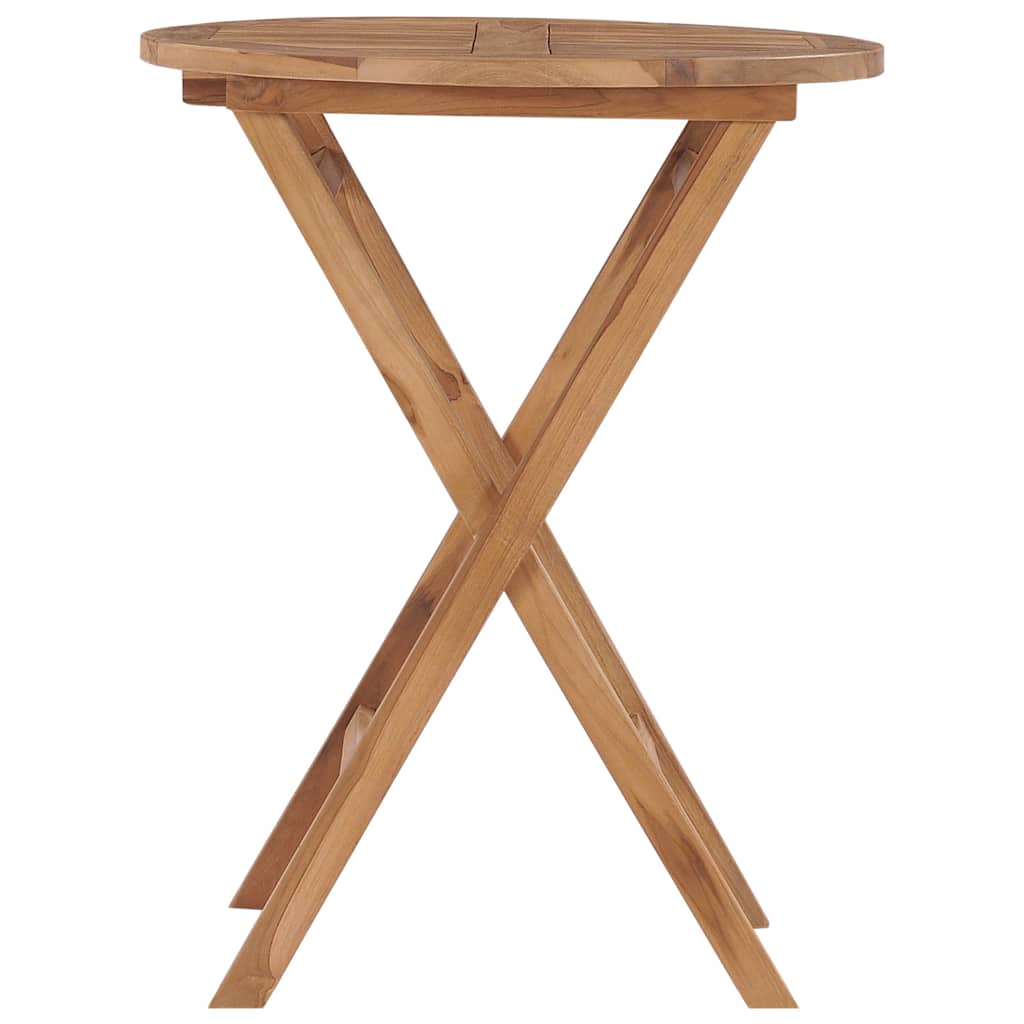 48993 vidaXL Folding Garden Table 60 cm Solid Teak Wood