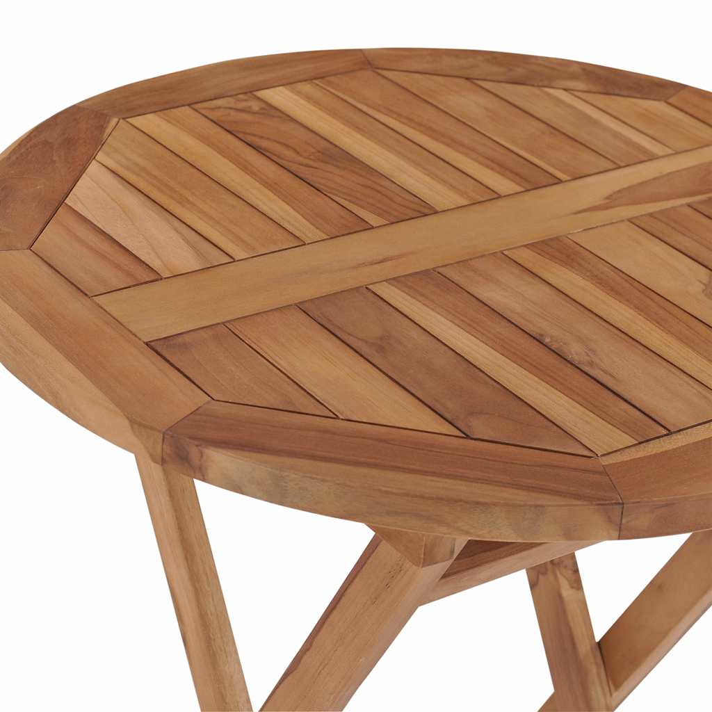 48993 vidaXL Folding Garden Table 60 cm Solid Teak Wood