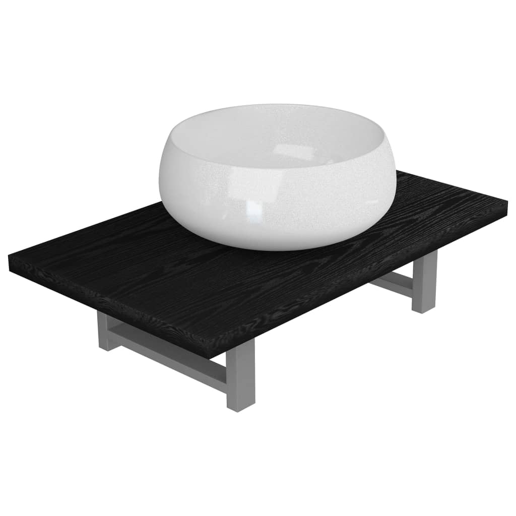 Bathroom Furniture Set | Black, White | Engineered wood, Ceramic | Medium