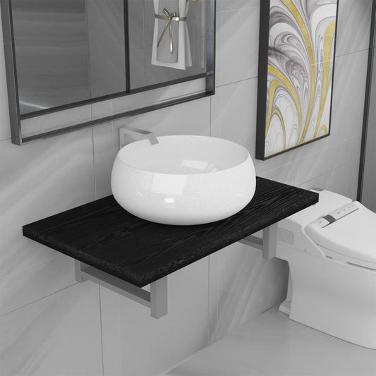 Bathroom Furniture Set | Black, White | Engineered wood, Ceramic | Medium