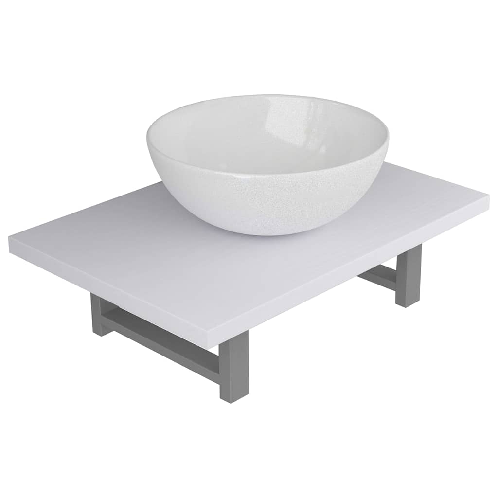Two Piece Bathroom Furniture Set Ceramic White
