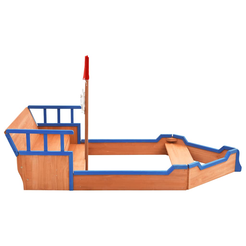 Sandbox Pirate Ship Firwood 190x94,5x101 cm