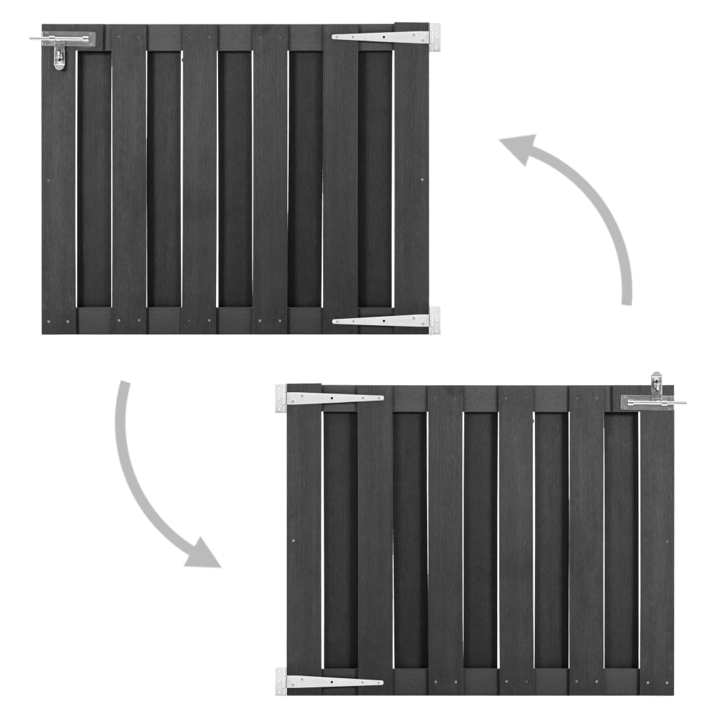 vidaXL Garden Gate WPC 100x80 cm Grey