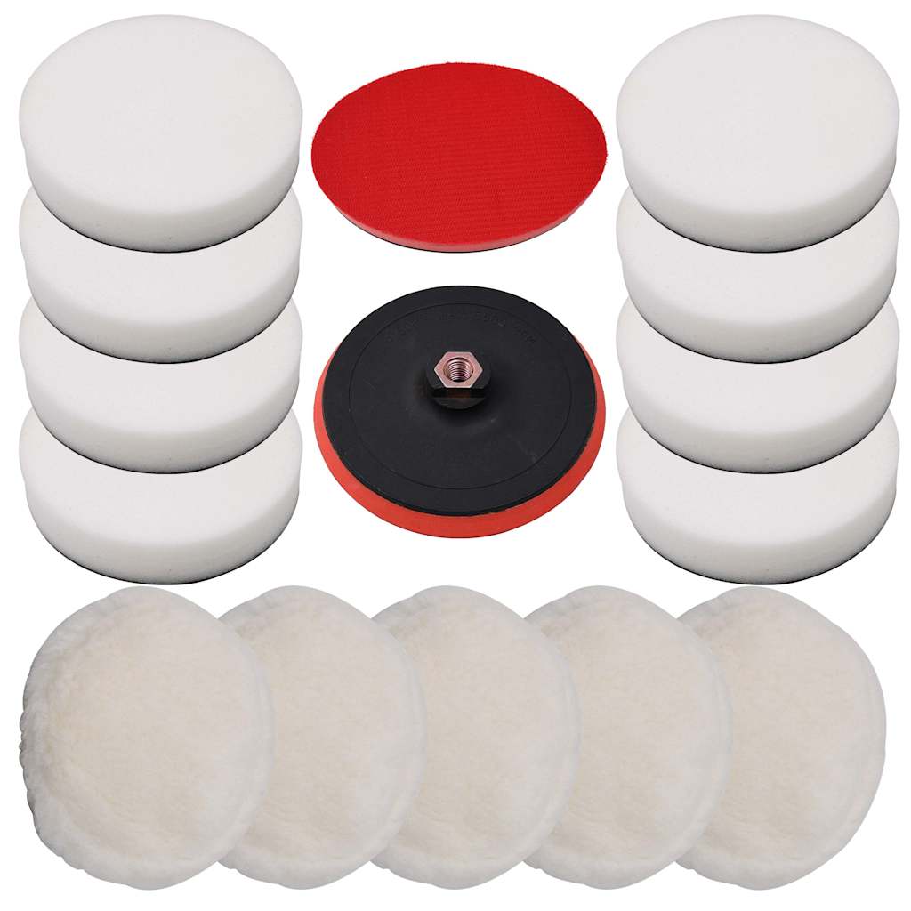 145372 vidaXL 14 Piece Polishing Pad Set 180 mm
