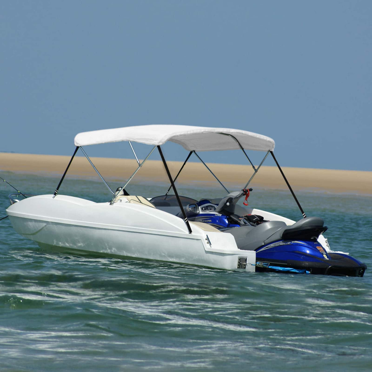 92360 vidaXL 3 Bow Bimini Top White 183x160x137 cm
