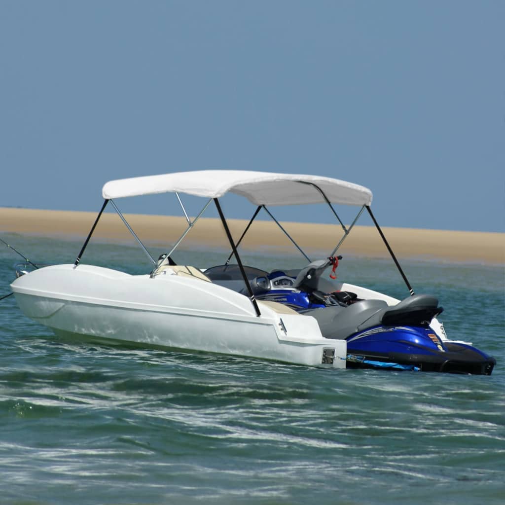 vidaXL 3 Bow Bimini Top White 183x196x137 cm