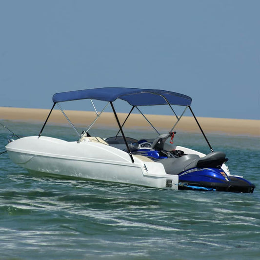 92366 vidaXL 3 Bow Bimini Top Blue 183x196x137 cm