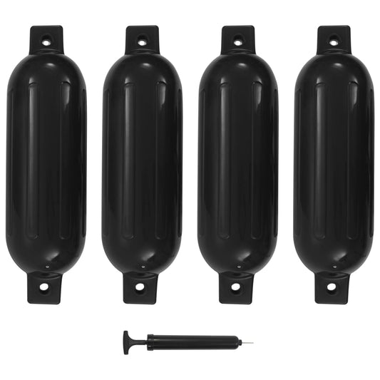 Boat Fenders 4 pcs Black 51x14 cm PVC