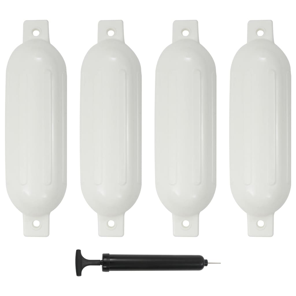 vidaXL Boat Fender 4 pcs White 51x14 cm PVC