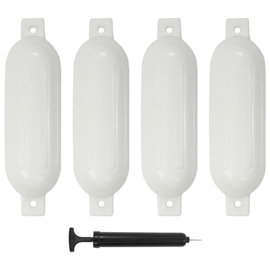 vidaXL Boat Fenders 4 pcs White 51x14 cm PVC