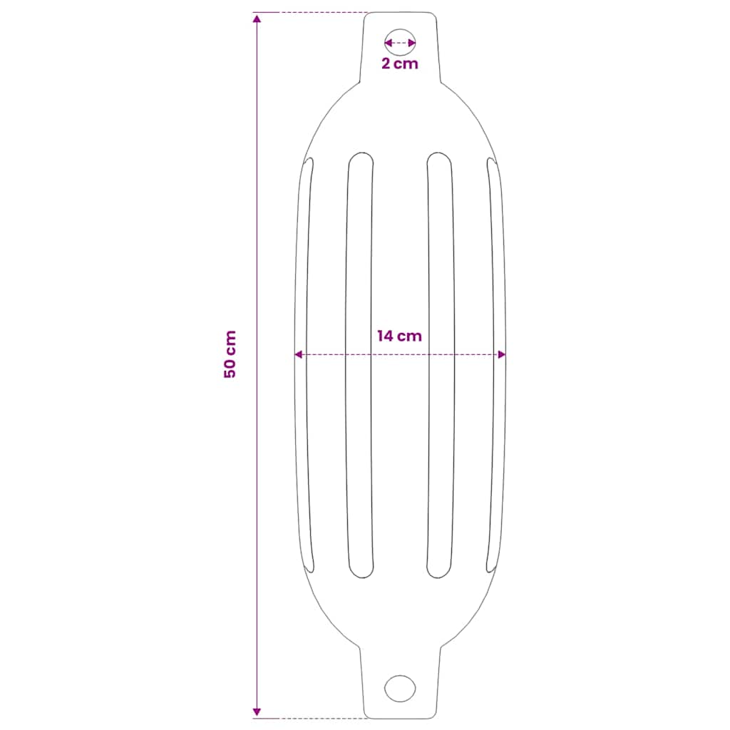 Boat Fenders 4 pcs White Ø 14x50 cm PVC