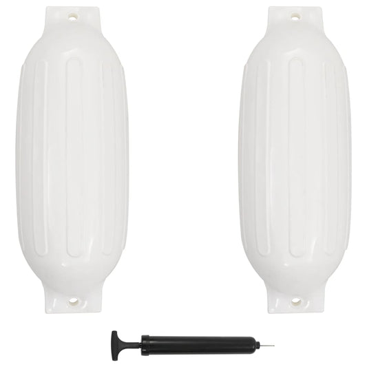 vidaXL Boat Fenders 2 pcs White 69x21.5 cm PVC