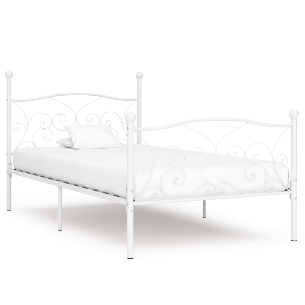 Bed Frame | White | Metal, Plywood | Single |  Modern  | Bed Frame