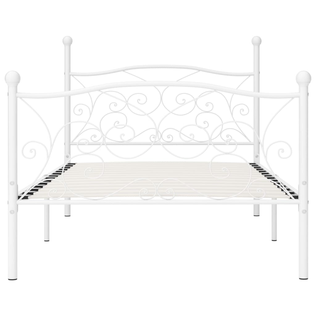 Bed Frame | White | Metal, Plywood | Single |  Modern  | Bed Frame