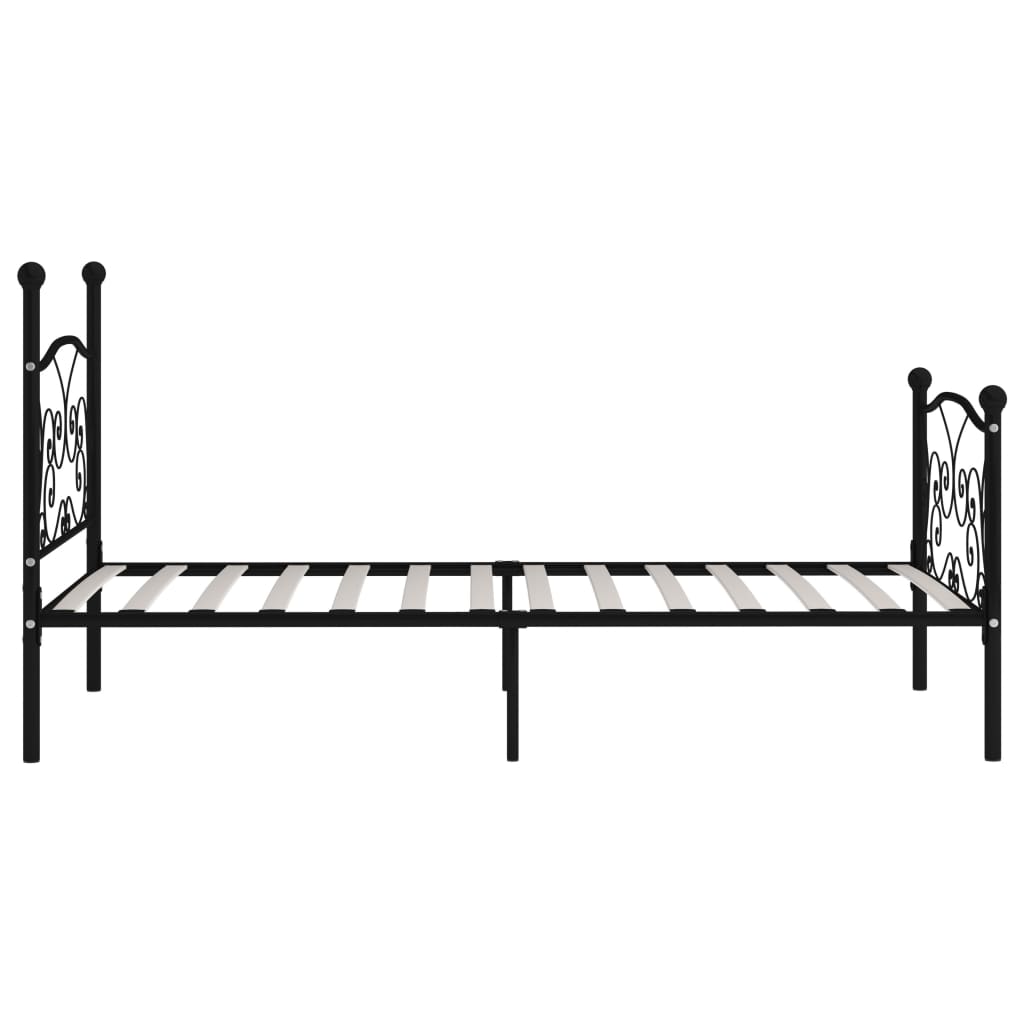 Bed Frame without Mattress with Slatted Base Black Metal 90x200 cm
