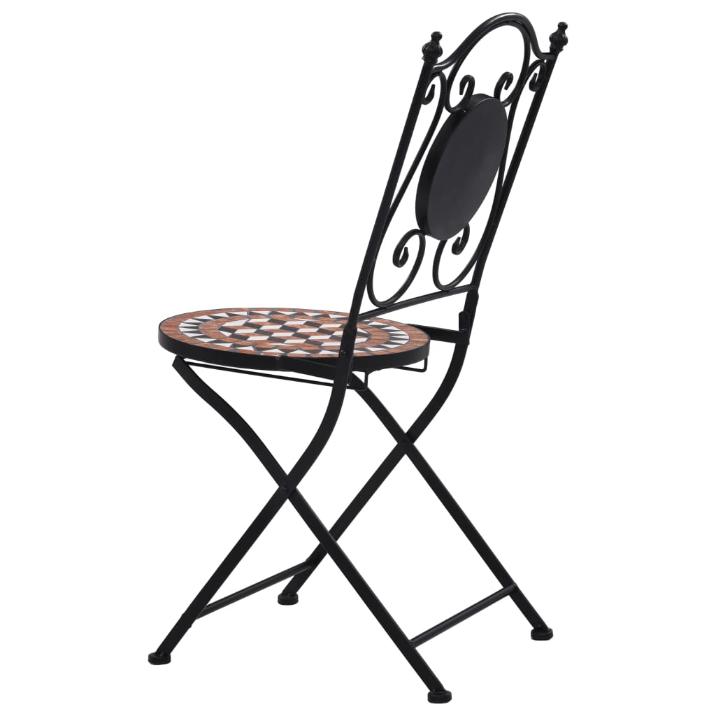 Mosaic Bistro Set | Terracotta | Powder-coated iron, ceramic tile