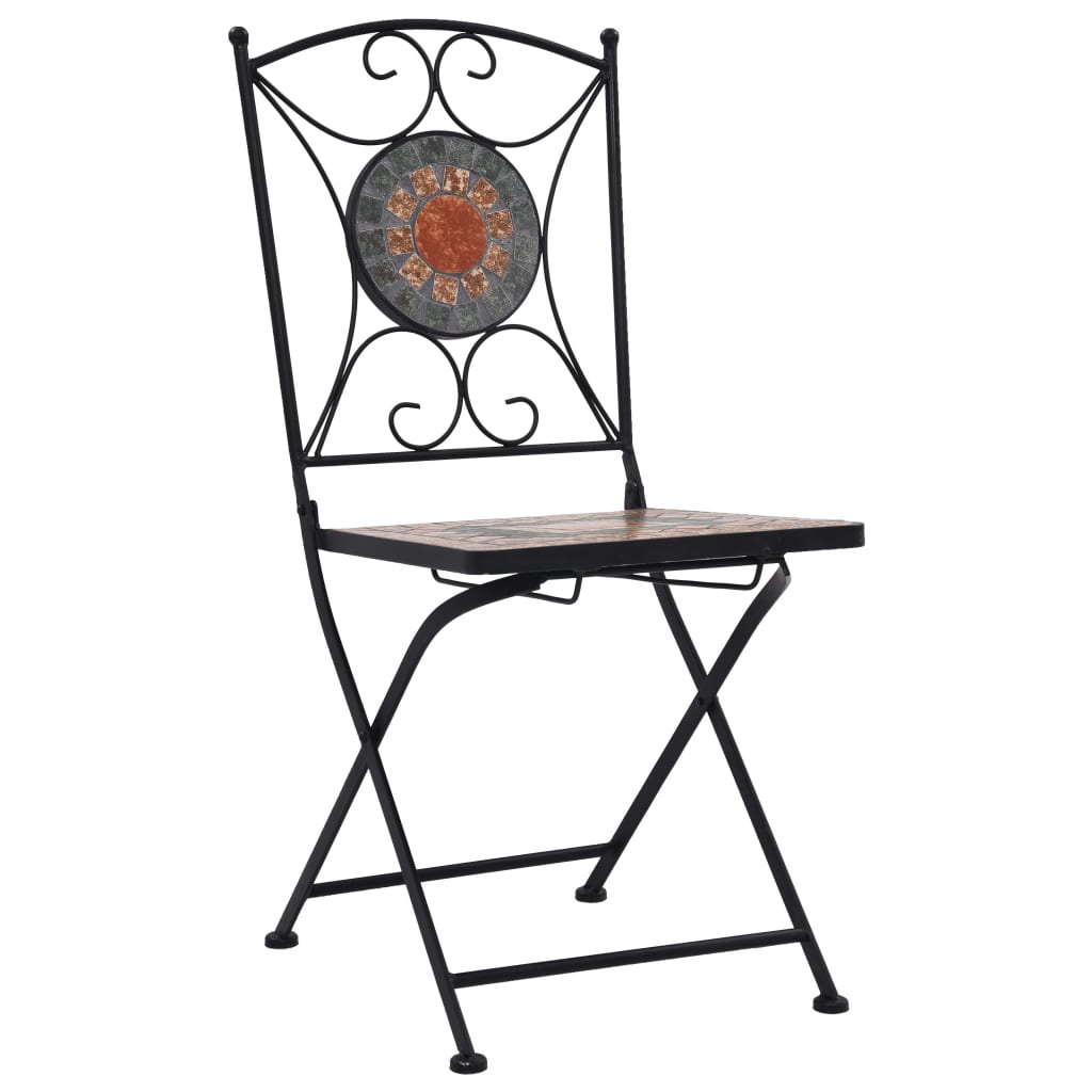 Mosaic Bistro Set | Terracotta, Grey, Orange