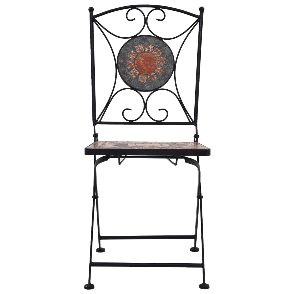 Mosaic Bistro Set | Terracotta, Grey, Orange