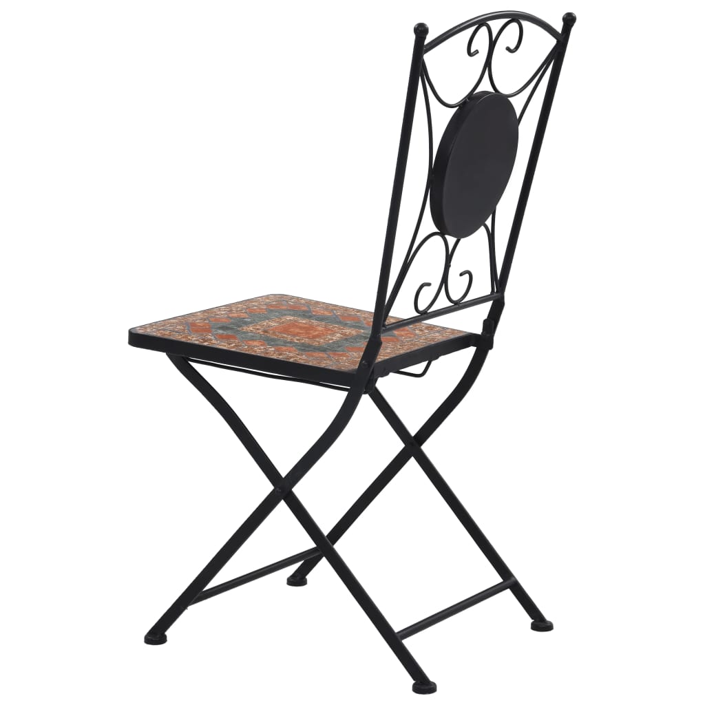 Mosaic Bistro Set | Terracotta, Grey, Orange