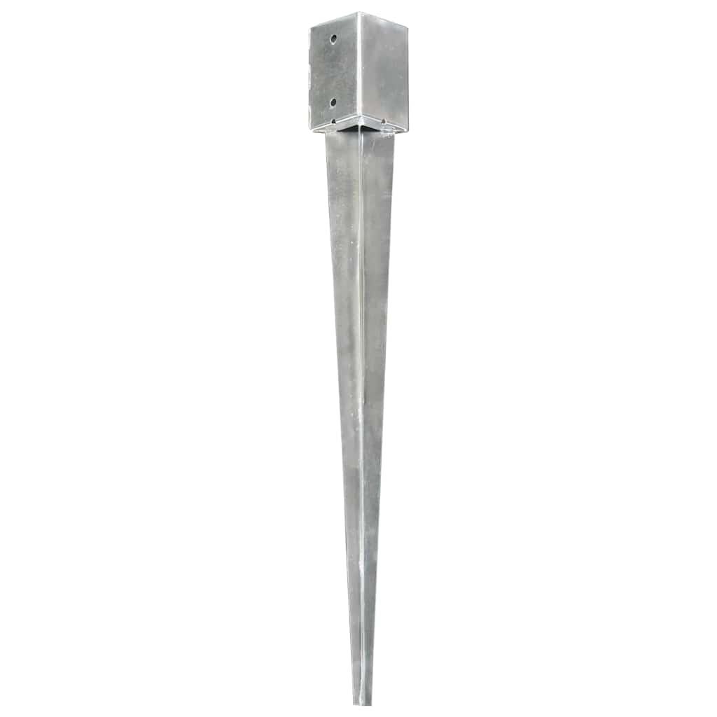 Ground Spikes 6 pcs Silver 9x9x90 cm Galvanised Steel
