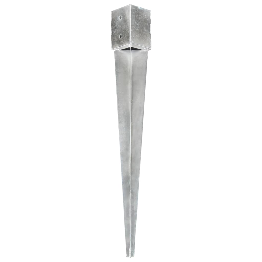 Ground Spikes 12 pcs Silver 10x10x91 cm Galvanised Steel