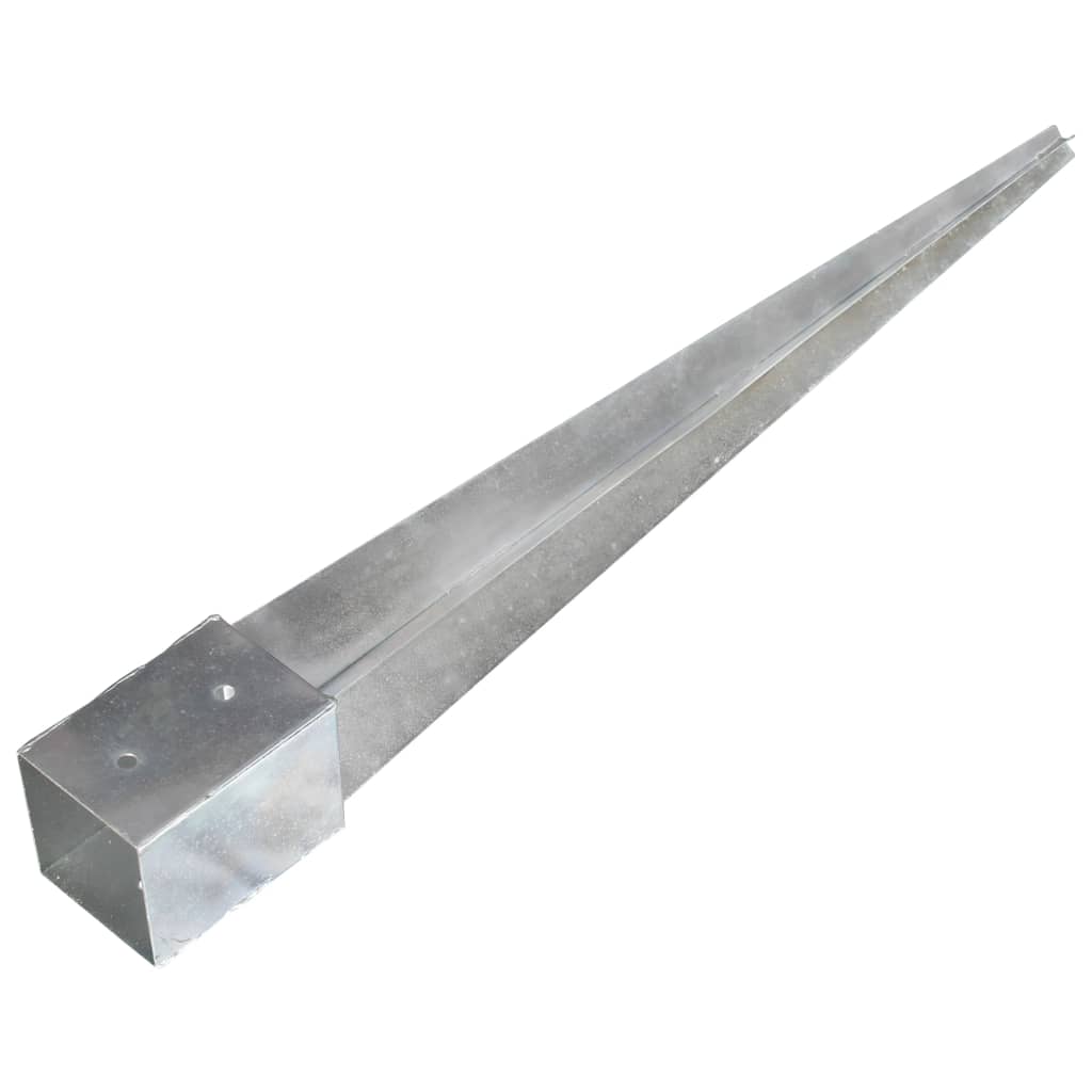 Ground Spikes 12 pcs Silver 10x10x91 cm Galvanised Steel