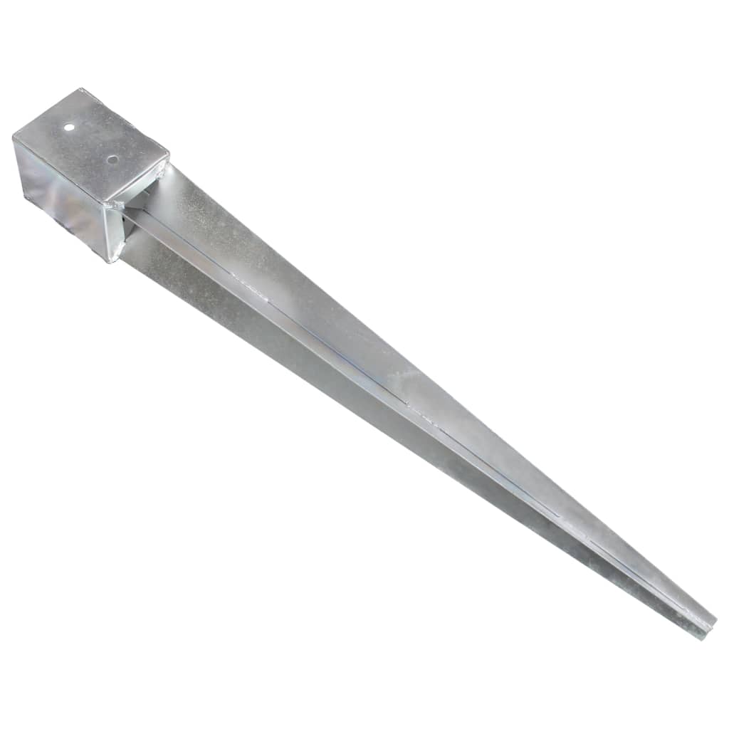 Ground Spikes 12 pcs Silver 10x10x91 cm Galvanised Steel