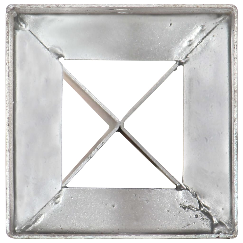 Ground Spikes 12 pcs Silver 10x10x91 cm Galvanised Steel