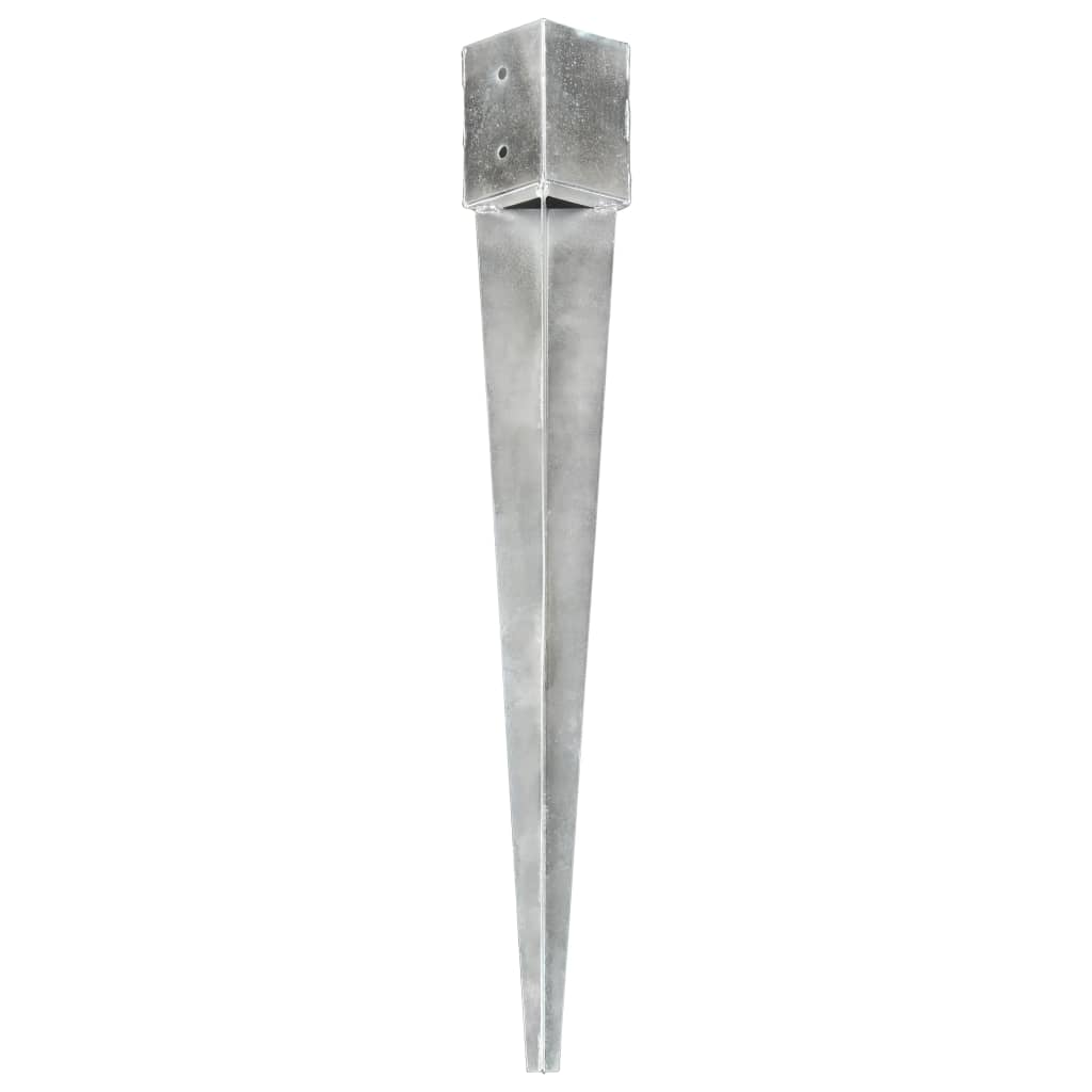 Ground Spikes 6 pcs Silver 12x12x89 cm Galvanised Steel