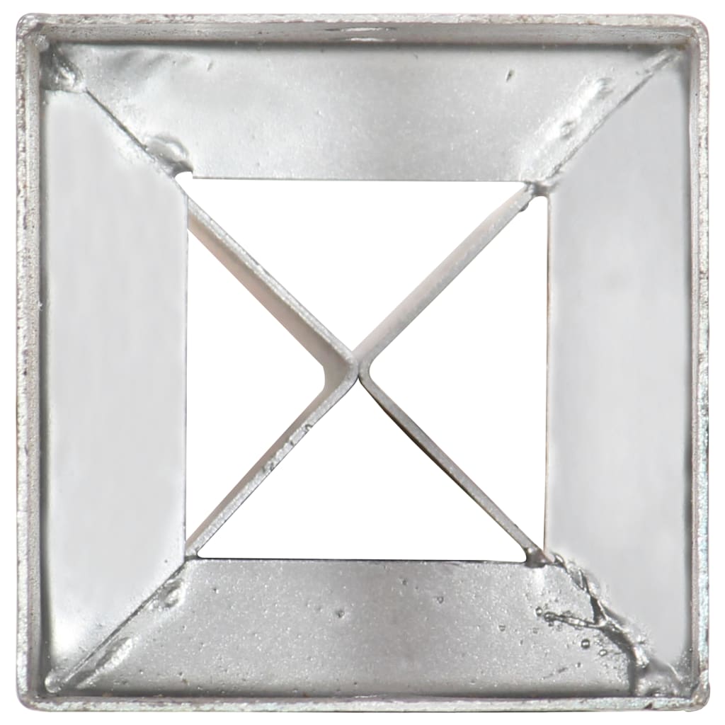 Ground Spikes 6 pcs Silver 12x12x89 cm Galvanised Steel