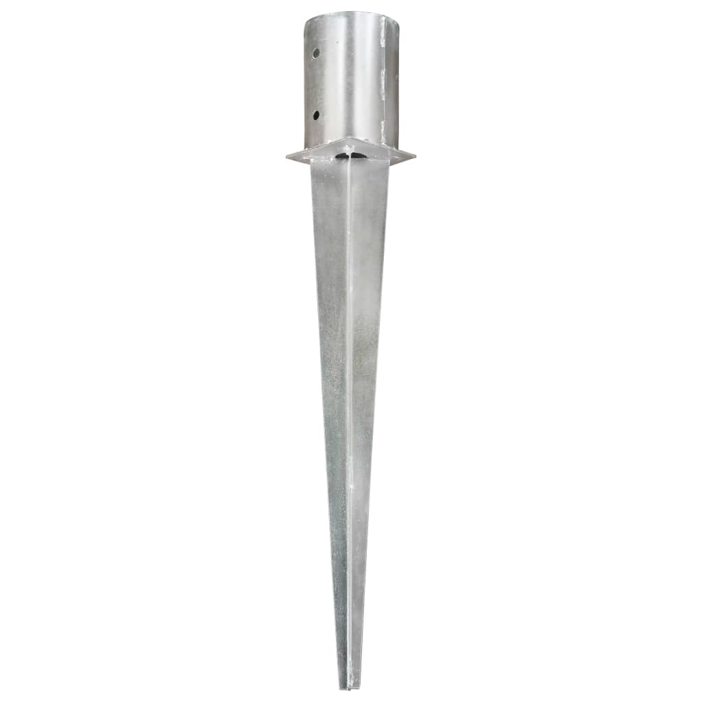 Ground Spikes 2 pcs Silver 10x76 cm Galvanised Steel