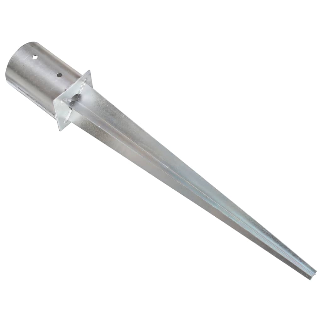 Ground Spikes 2 pcs Silver 10x76 cm Galvanised Steel
