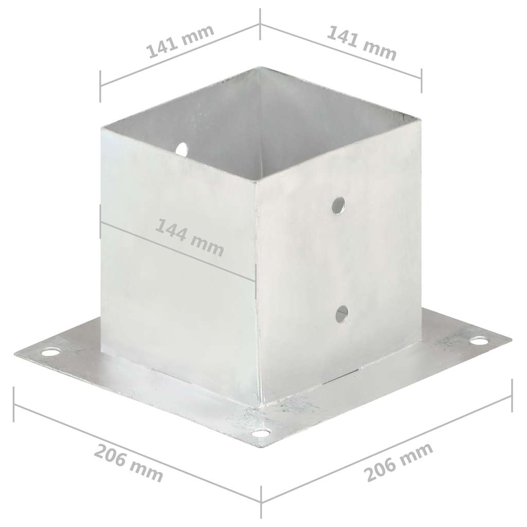 Post Anchors 4 pcs Galvanised Metal 141 mm