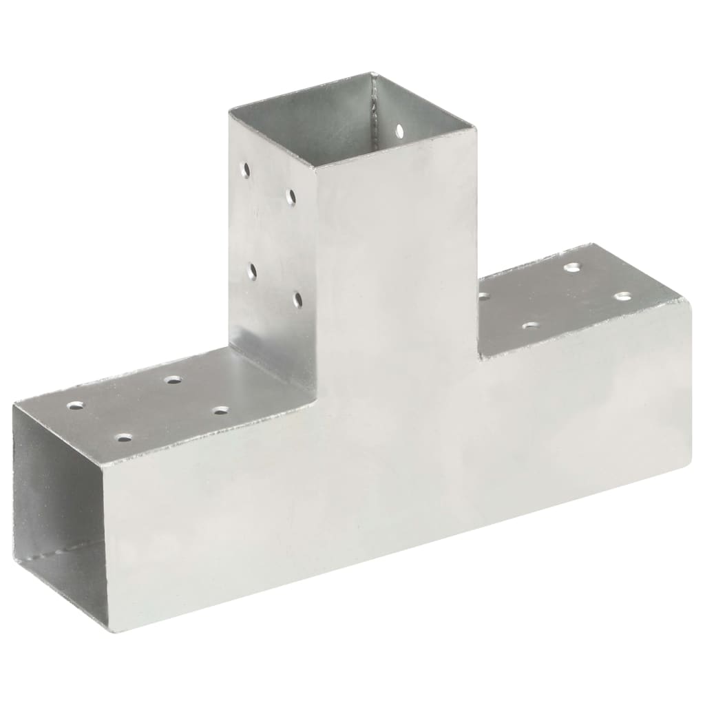 vidaXL Post Connector T Shape Galvanised Metal 71x71 mm