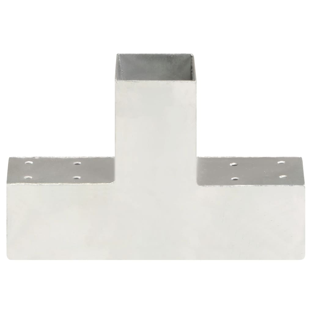 vidaXL Post Connector T Shape Galvanised Metal 71x71 mm