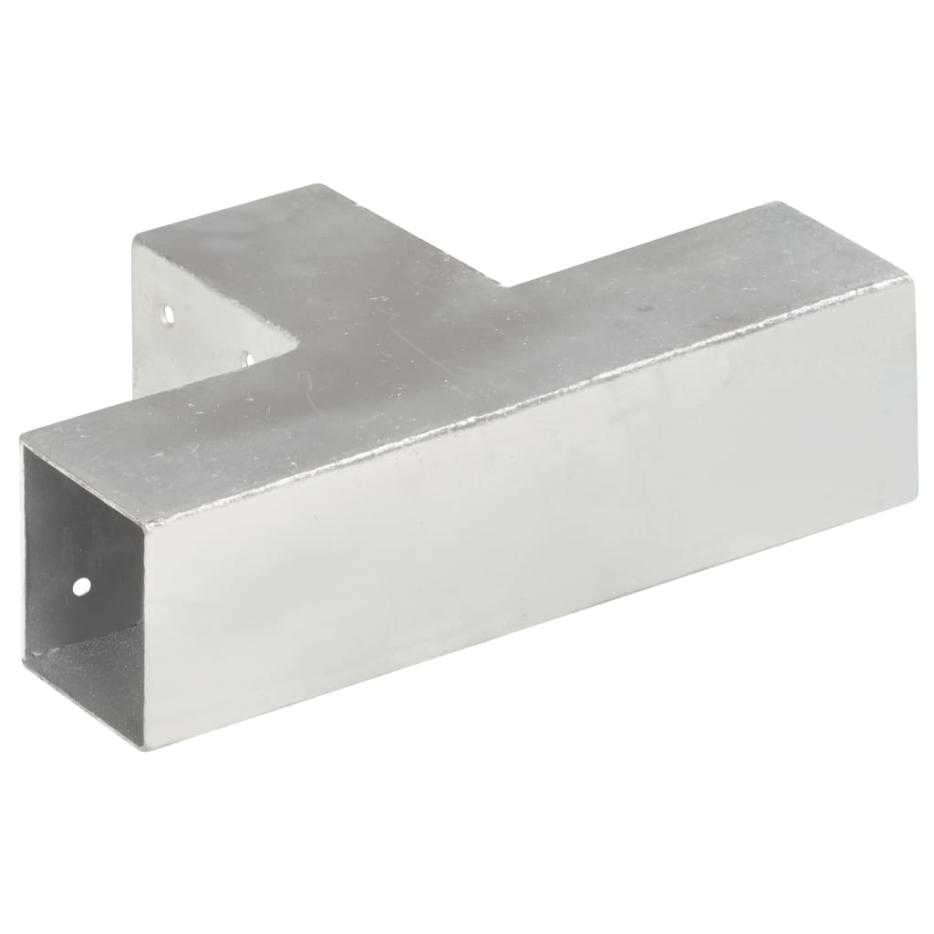 vidaXL Post Connector T Shape Galvanised Metal 71x71 mm