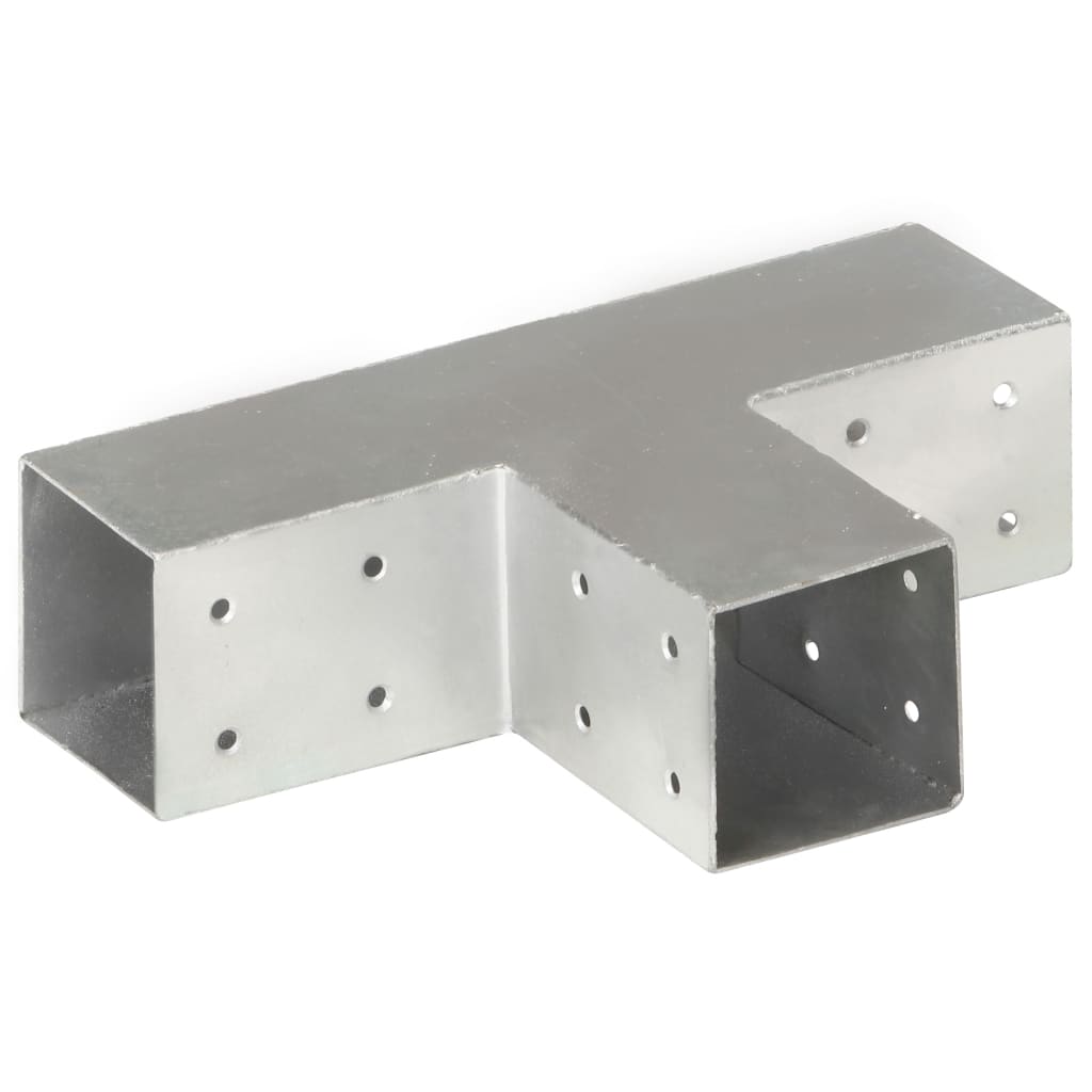 vidaXL Post Connector T Shape Galvanised Metal 71x71 mm