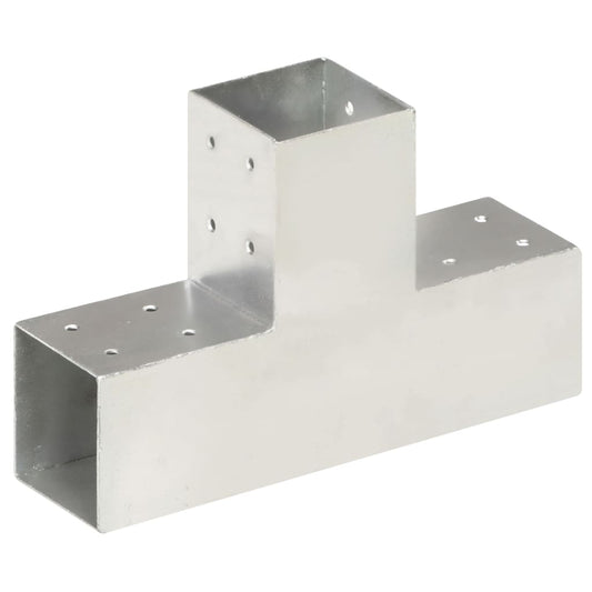 vidaXL Post Connector T Shape Galvanised Metal 81x81 mm