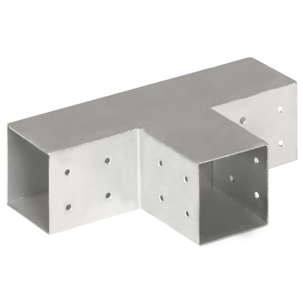 vidaXL Post Connector T Shape Galvanised Metal 81x81 mm