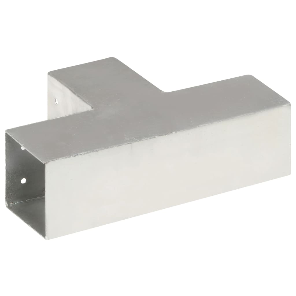 vidaXL Post Connector T Shape Galvanised Metal 81x81 mm