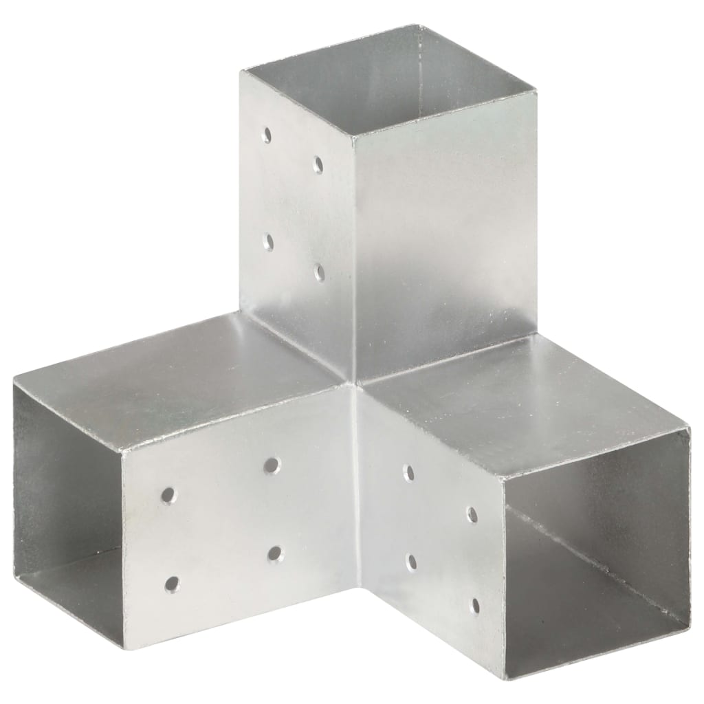 Post Connectors 4 pcs Y Shape Galvanised Metal 81x81 mm