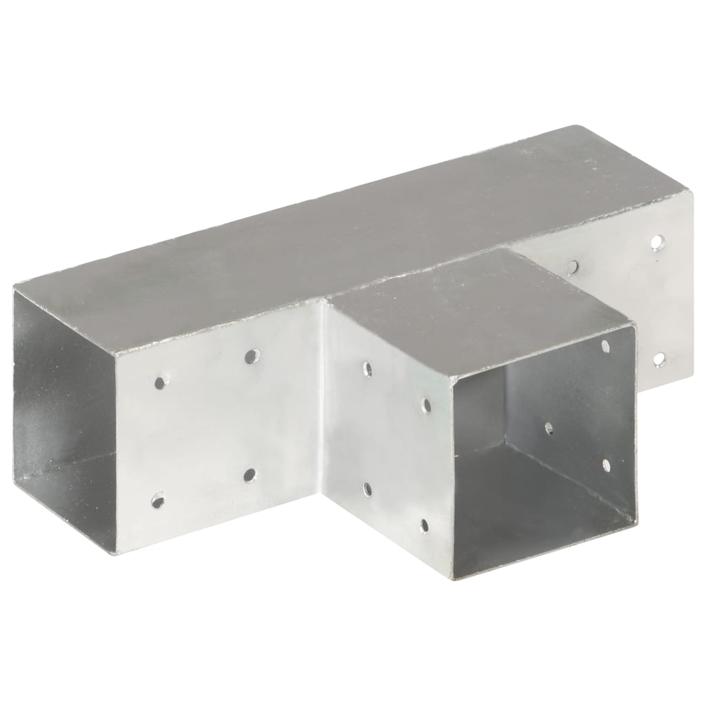 vidaXL Post Connector T Shape Galvanised Metal 91x91 mm